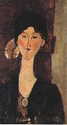 Amedeo Modigliani Beatrice Hasting in Front of a Door (mk39) oil painting